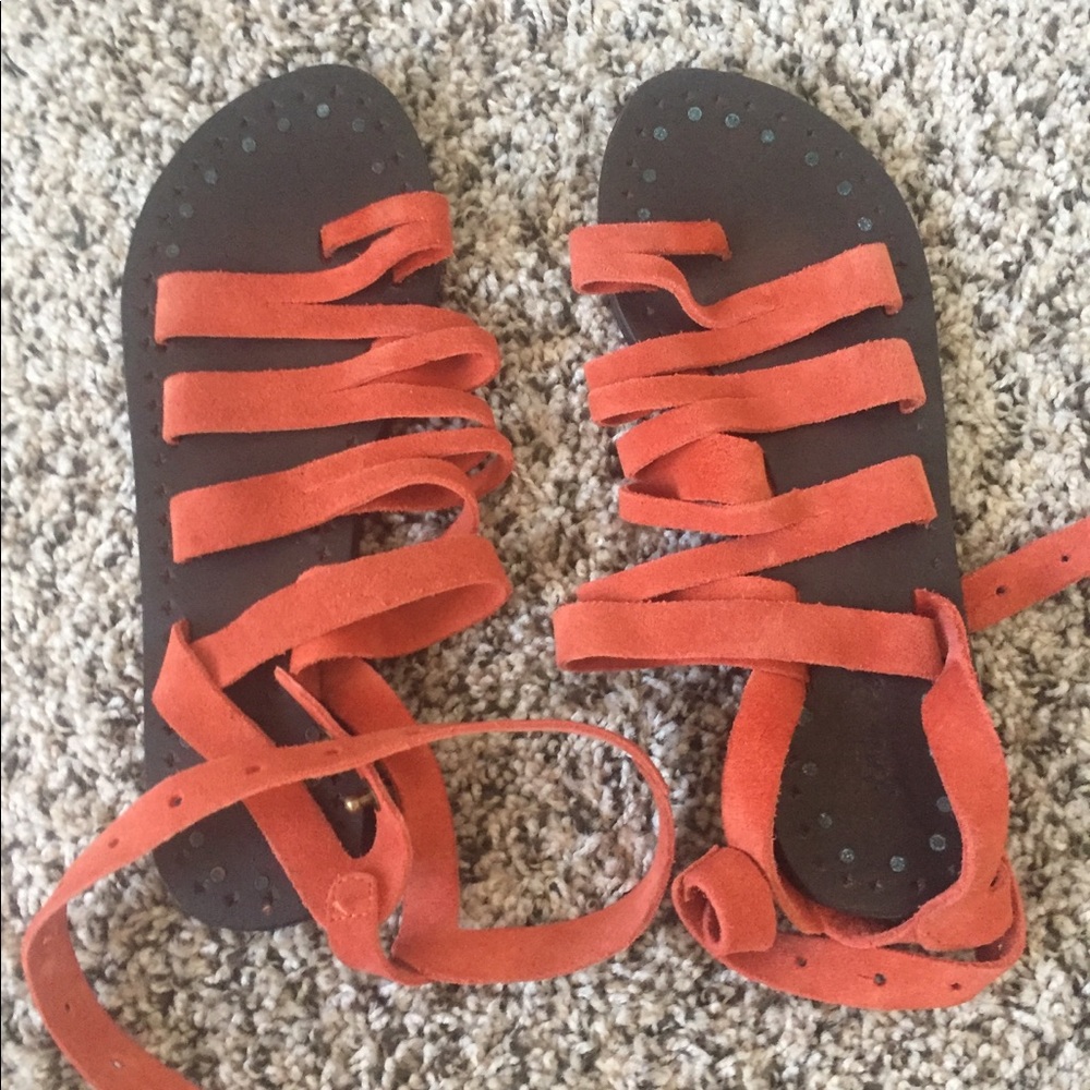 Free People Wrap Suede Sandals. Worn once.